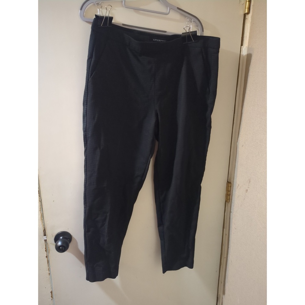 Liverpool The Knit Trouser Women's 14/32 Black Gables Pull-On Ankle No Pockets